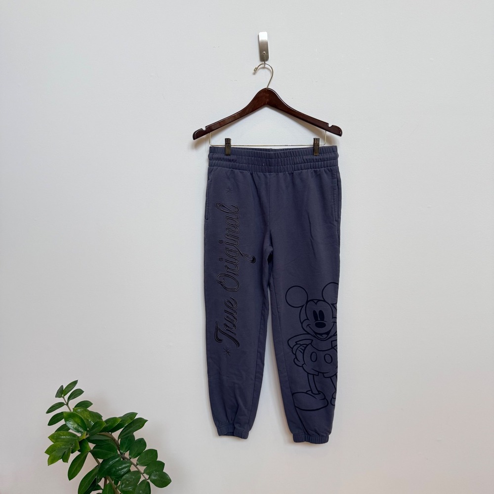 Disney Mickey Mouse True Original Slate Gray Jogger Sweatpants Women's Small‎